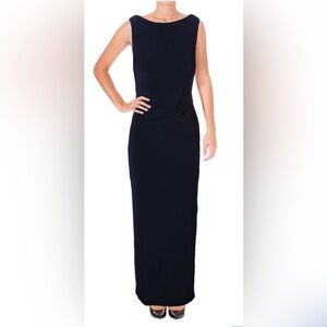 Lauren Ralph Lauren Black Maxi Dress Size M Elegant Formal Evening Classic Chic